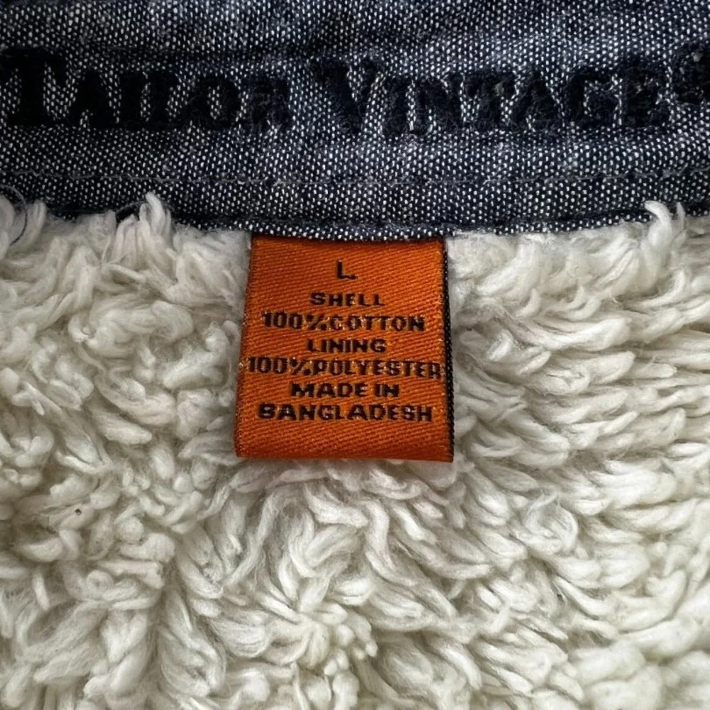 Tailor Vintage Womens L Flannel Shacket Sherpa Lined‎ Button Front Outdoor